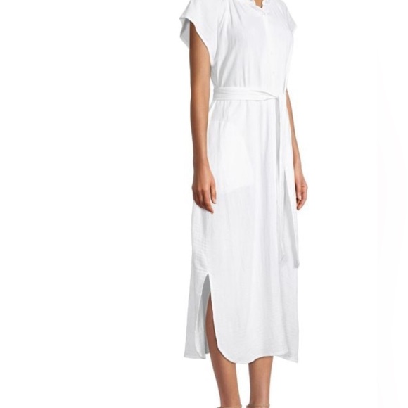 Lavender Cap sleeve Muslin button down dress - Picture 4 of 5